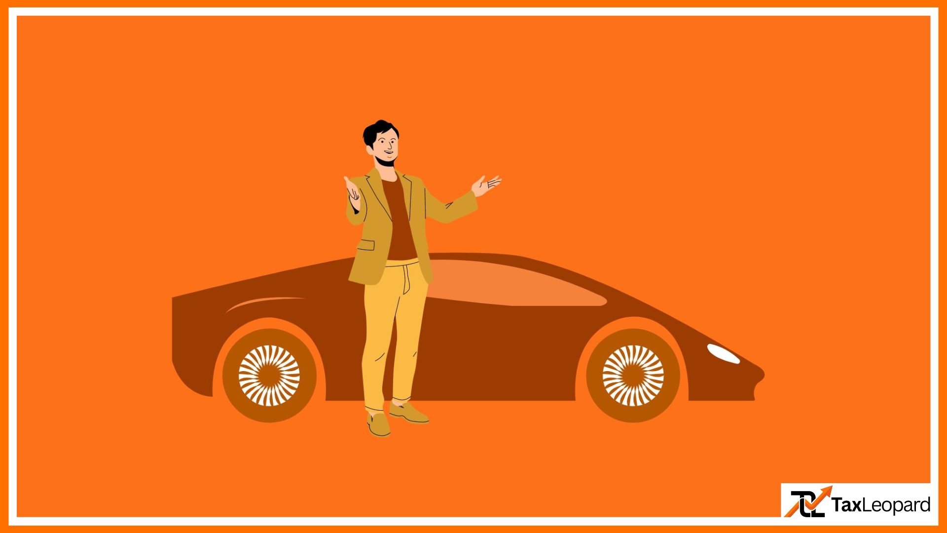 (Who is Adrian Portelli) Person standing next to a supercar with orange background telling