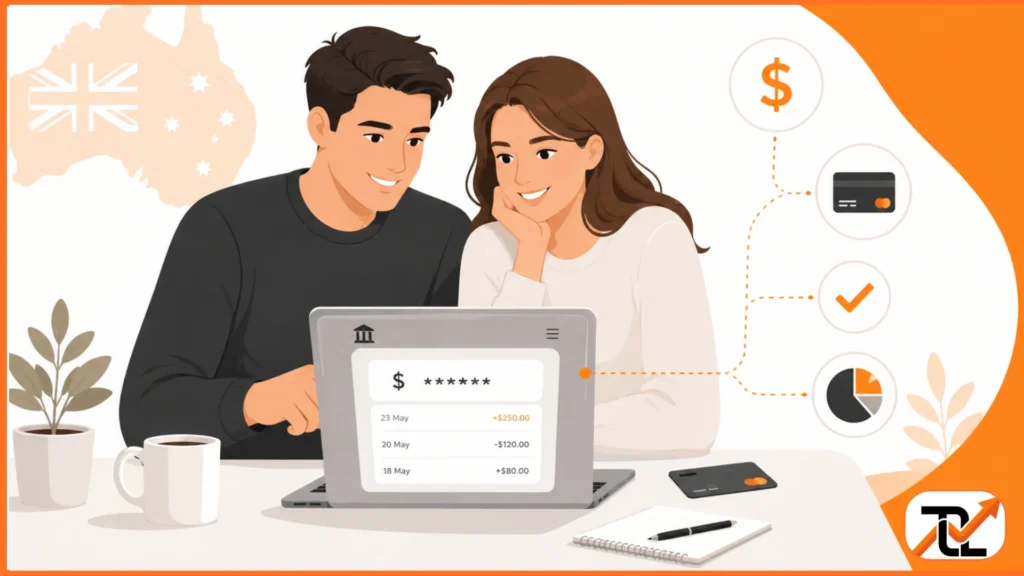 Modern couple operating a joint bank account together